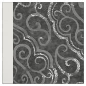 Vintage Lilie | Black Silver Grunge Damask Stoff (Muster)