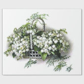 Vintage Lilie des Tal-Blumen-Korbes Geschenkpapier (Flach)