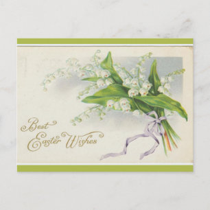 Vintage Lilie des Tals Beste Osterwünsche Postkarte