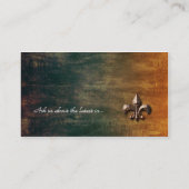 Vintage Lilie-Logo-Visitenkarte Visitenkarte (Rückseite)