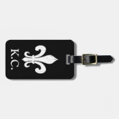 Vintage Lilie - Monogramm Reisegepäck Gepäckanhänger (Vorderseite horizontal)