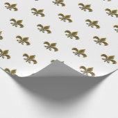 Vintage Lilie Petite White Französisch Geschenkpapier (Ecke)