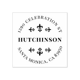 Vintage Lilie Rücksendeadresse Gummistempel