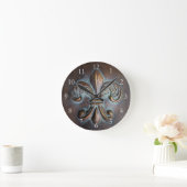 Vintage Lilie Runde Wanduhr (Zuhause)