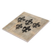 Vintage Lilie Symbole Fleur-de-lis Art Fliese (Seite)