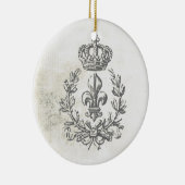 Vintage Lilie und Krone-Verzierung Keramikornament (Rechts)