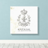 Vintage Lilie und kronengespannte Leinwand (Insitu (Holzboden))