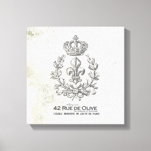 Vintage Lilie und kronengespannte Leinwand (Vorderseite)