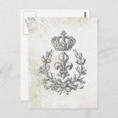 Vintage Lilie und Kronpostkarte Postkarte (Vorne/Hinten)