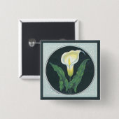 Vintage Lilien-Blume Button (Vorne & Hinten)