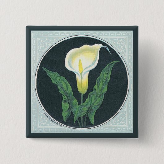 Vintage Lilien-Blume Button (Vorderseite)