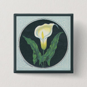 Vintage Lilien-Blume Button