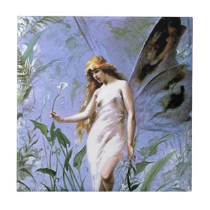 Vintage Lilien-Fee Fliese