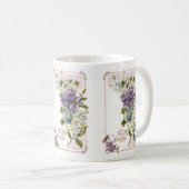 Vintage Lilien und Violetten Kaffeetasse (VorderseiteRechts)