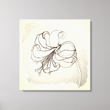 Vintage Lily-Blume Elfenbein & Schwarze Flora Zeic