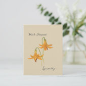 Vintage Lily Botanical Sympathy Card (Stehend Vorderseite)