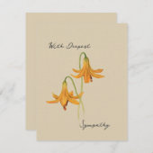 Vintage Lily Botanical Sympathy Card (Vorne/Hinten)