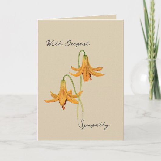 Vintage Lily Botanical Sympathy Card Karte (Vorderseite)