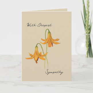 Vintage Lily Botanical Sympathy Card Karte