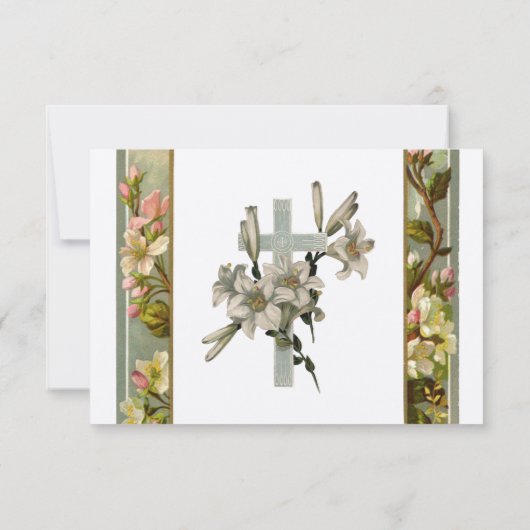 Vintage Lily Cross UAWG RSVP Karte (Rückseite)