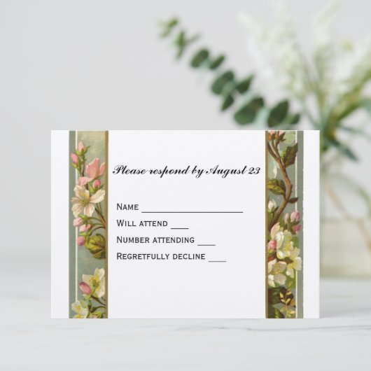 Vintage Lily Cross UAWG RSVP Karte (Stehend Vorderseite)