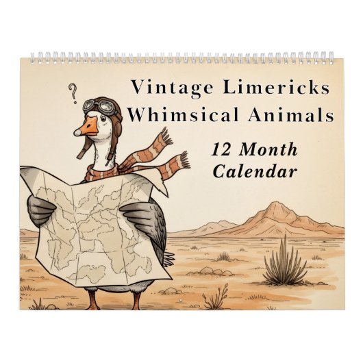 Vintage Limericks Whimsical Animals | Unsinn Kalender (Titelbild)