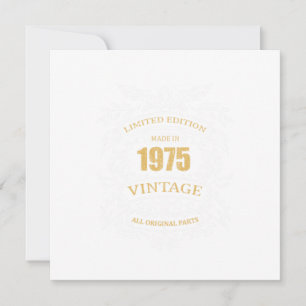 Vintage Limited Edition Hergestellt in 1975 Geburt Einladung