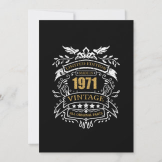 Vintage Limited Edition Made In 1971 Birthday Gift Einladung