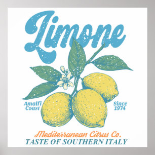 Vintage Limone Amalfi-Küste Italien Retro-Küche Poster
