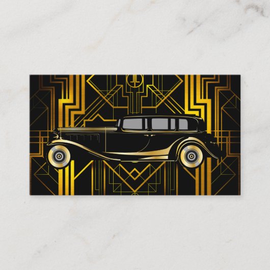 Vintage Limousinen-Service-Visitenkarte Visitenkarte (Vorderseite)