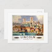 Vintage Lincoln Kathedrale Britische Eisenbahn Postkarte (Vorne/Hinten)
