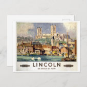 Vintage Lincoln Kathedrale Britische Eisenbahn Postkarte (Vorne/Hinten)