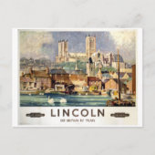 Vintage Lincoln Kathedrale Britische Eisenbahn Postkarte (Vorderseite)