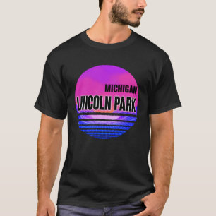 Vintage Lincoln Park Vaporwave Michigan T-Shirt