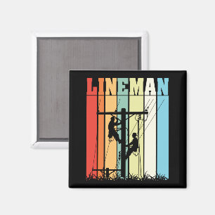Vintage Lineman Retro-Geschenkidee für Elektriker Magnet