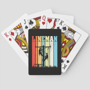 Vintage Lineman Retro-Geschenkidee für Elektriker Spielkarten