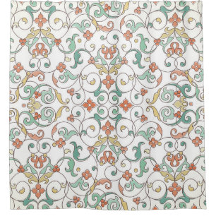 Vintage Linie Art Orientale Duschvorhang