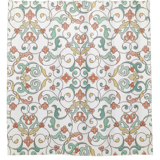 Vintage Linie Art Orientale Duschvorhang (Vorderseite)