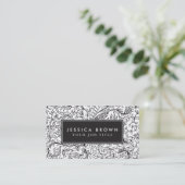 Vintage Linie Kunst Geschäfts-Karten-Schablone Visitenkarte (Stehend Vorderseite)