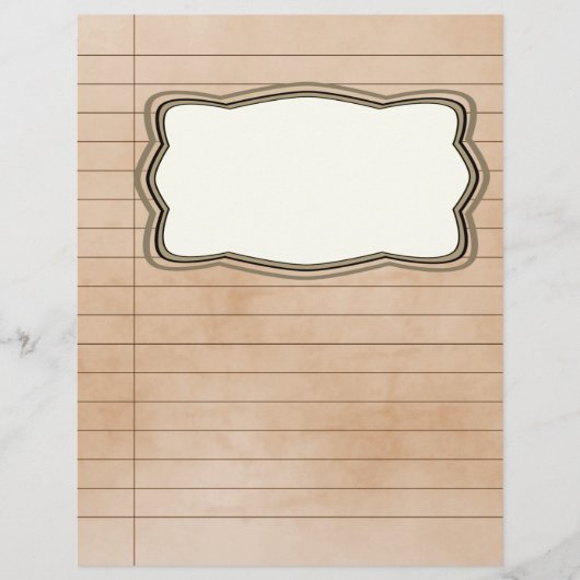 Vintage liniertes Papier mit Bildfeld (Vorderseite)