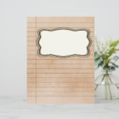Vintage liniertes Papier mit Bildfeld (Stehend Vorderseite)