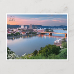 vintage Linz Österreich Stadt d'Autriche Reise Postkarte