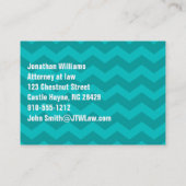 Vintage Lion & Blue Zickzack Modern Business Card Visitenkarte (Rückseite)