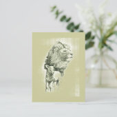 Vintage Lion & Lamb Postkarte (Stehend Vorderseite)