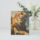 Vintage Lion Postkarte (Stehend Vorderseite)