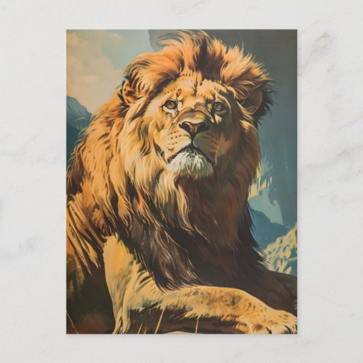 Vintage Lion Postkarte (Vorderseite)