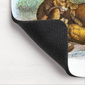 Vintage Lioness und Cubs Illustration Mousepad (Ecke)