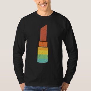Vintage-Lippenstift-Kunstwerk abgenutzt Make-up T-Shirt