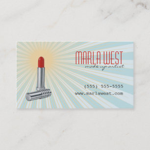 Vintage Lippenstift Retro Makeup-Artist Visitenkar Visitenkarte