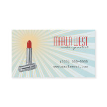 Vintage Lippenstift Retro Makeup-Artist Visitenkar